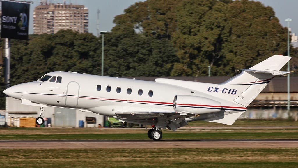 Hawker 700A CX-CIB on a runway, from the supplied Matrix Aviation photo pack