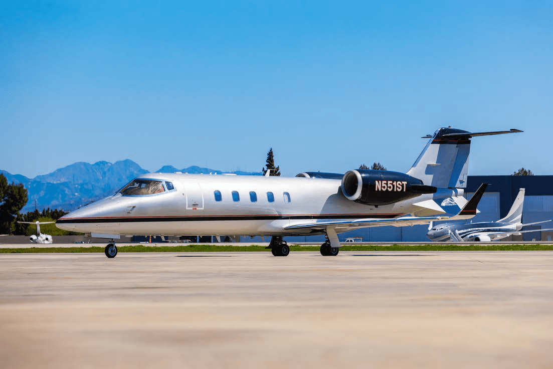 Learjet 60 N551ST on a ramp, from the supplied Matrix Aviation photo pack